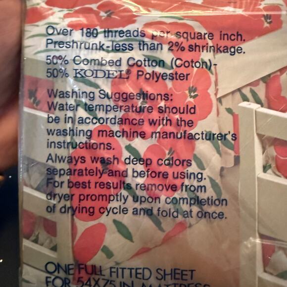 Vintage 70s Burlington full flat and fitted sheet NOS in package Yellow floral - Picture 6 of 6